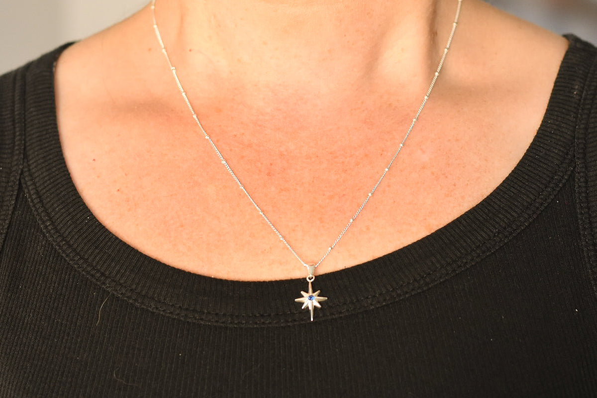 Sterling silver norther star necklace