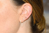 Sterling Silver Double Piercing Earrings