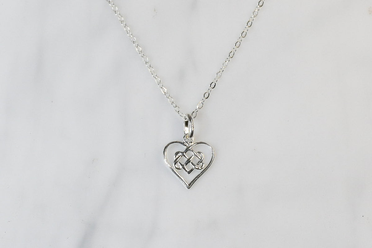 Sterling Silver Heart Infinity Pendant Necklace