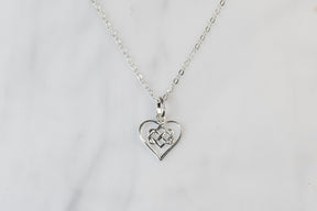 Sterling Silver Heart Infinity Pendant Necklace