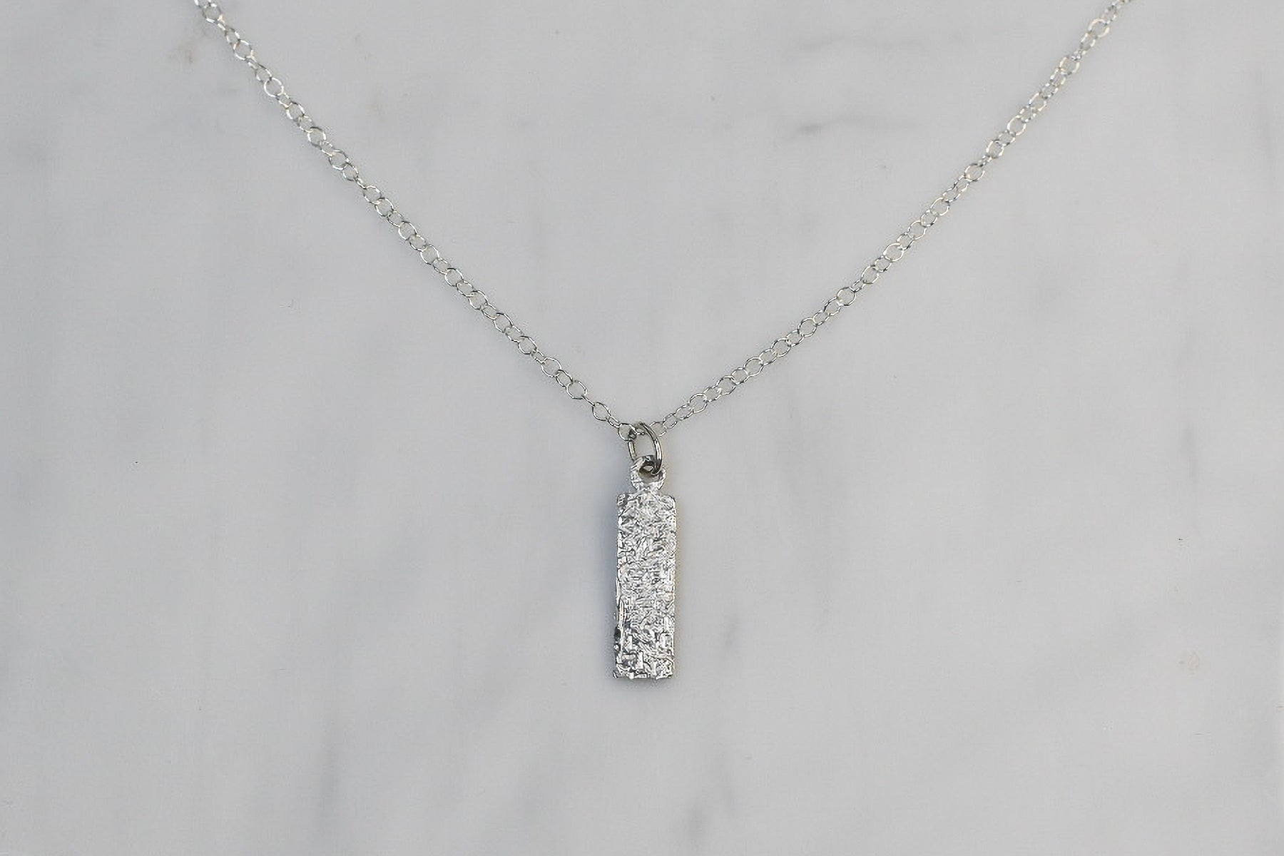 Silver Hammered Pendant Necklace