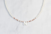 Mother of Pearl Initial Necklace