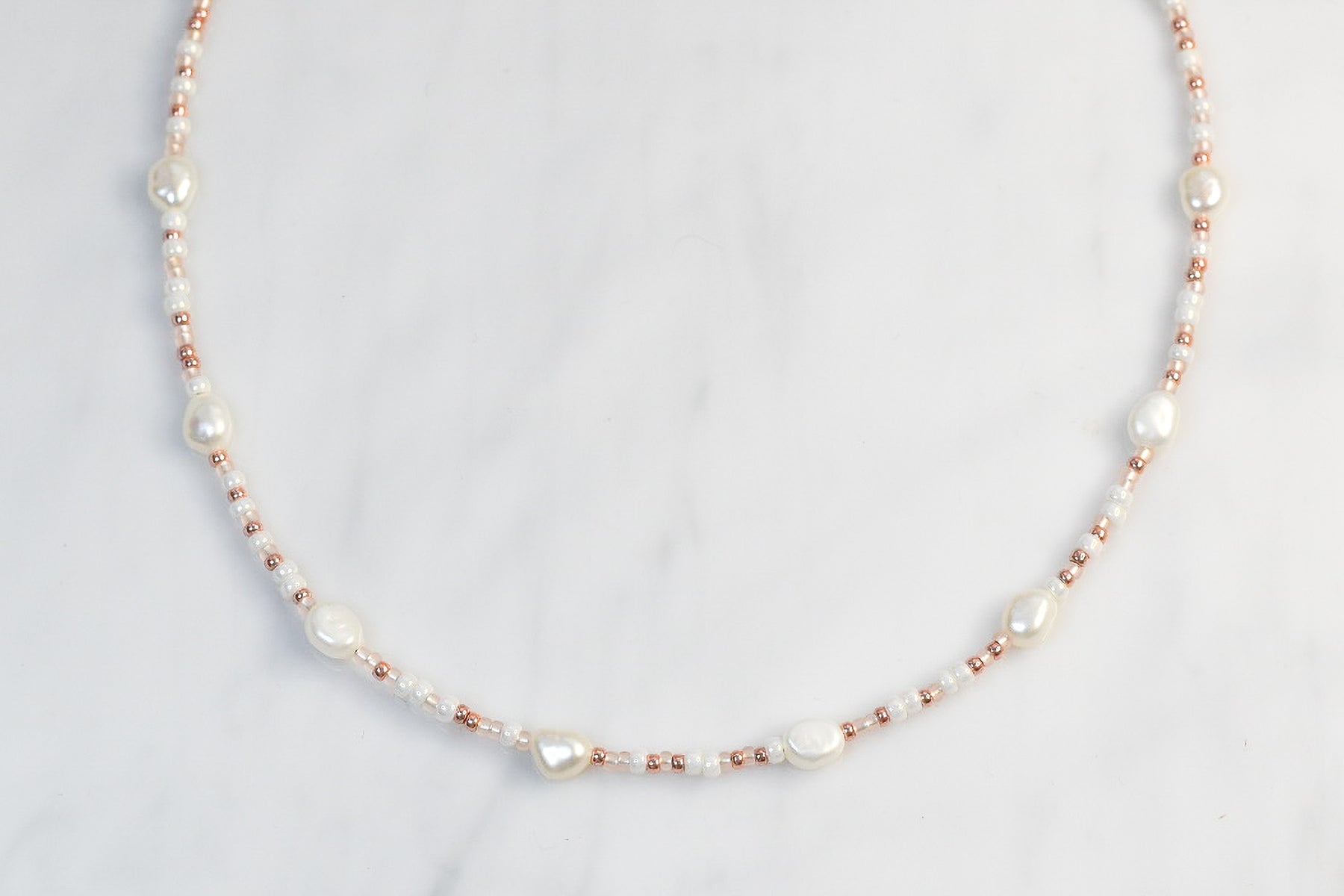 Neutral Copper Pearl Necklace