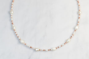 Neutral Copper Pearl Necklace