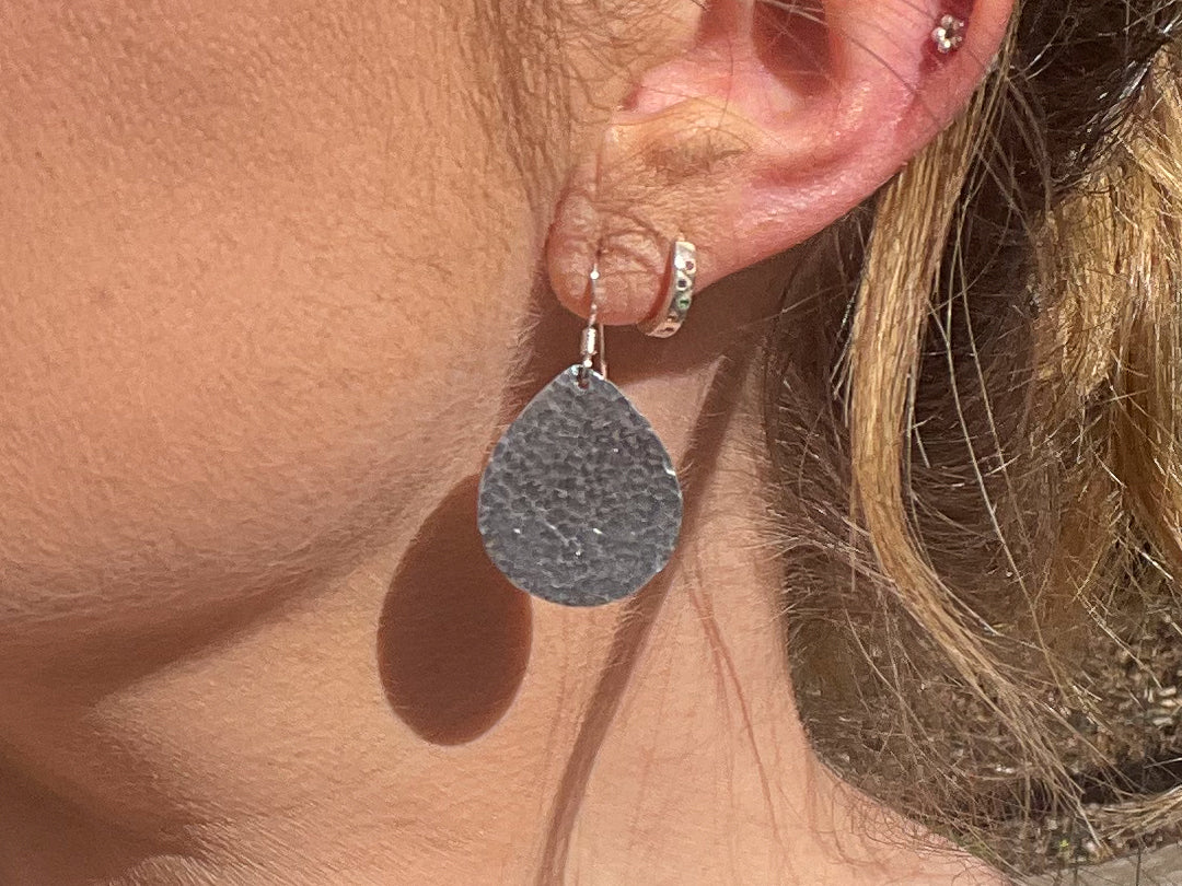 Hammered Teardrop Earrings