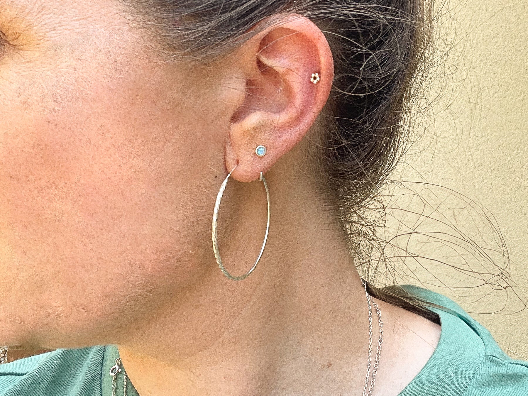 Blue Stud Ear Hook