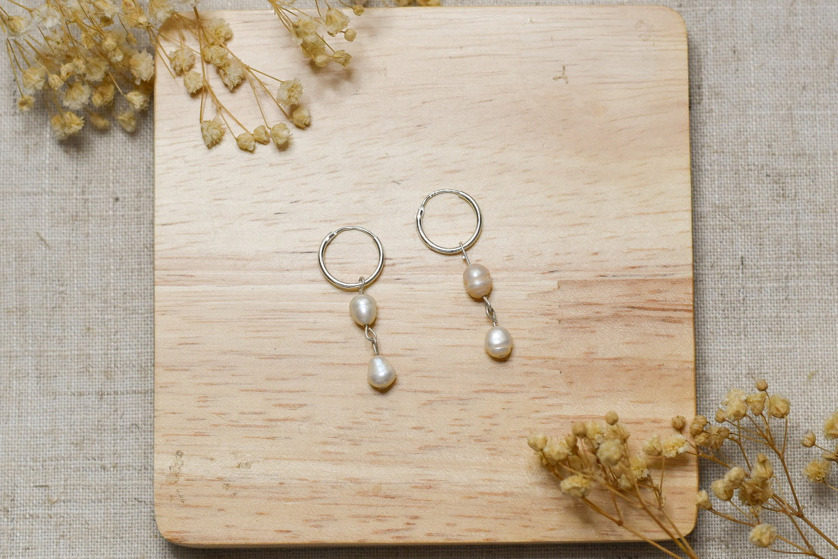 Pearl Hoop Earrings