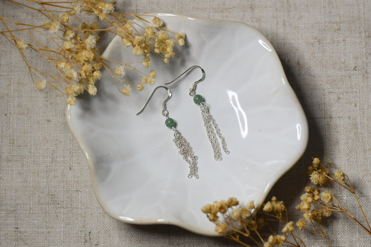 Aventurine Tassel Earrings