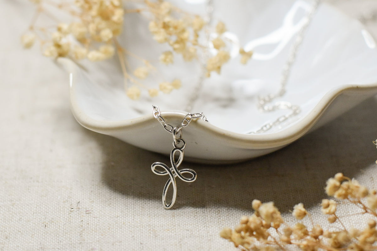 Silver Cross Pendant Necklace