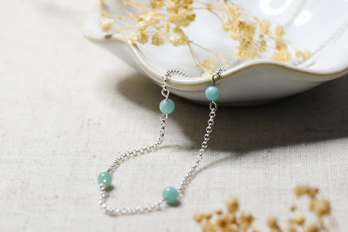 Silver and Amazonite Necklace