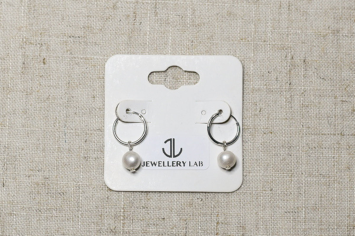 Single Pearl Hoop Earrings