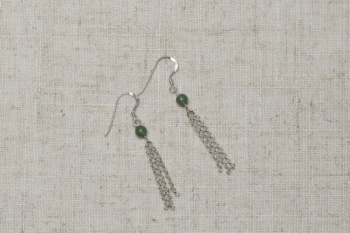 Aventurine Tassel Earrings