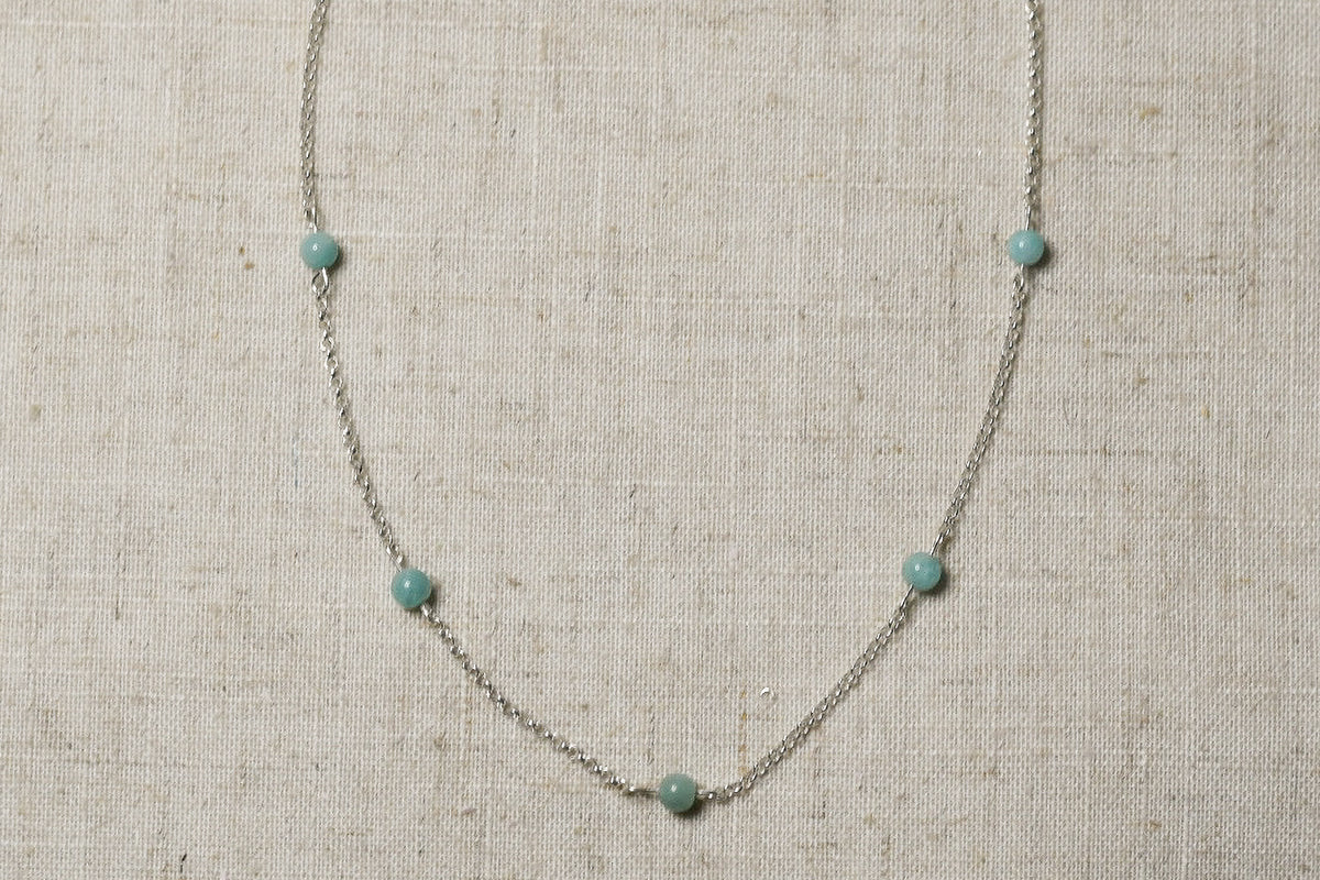 Silver and Amazonite Necklace