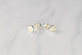 White Stud Earrings