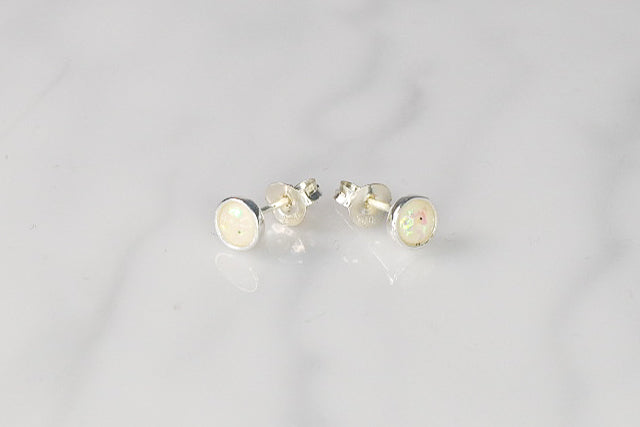 White Stud Earrings