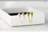 Double Angle Wing in gold and silver