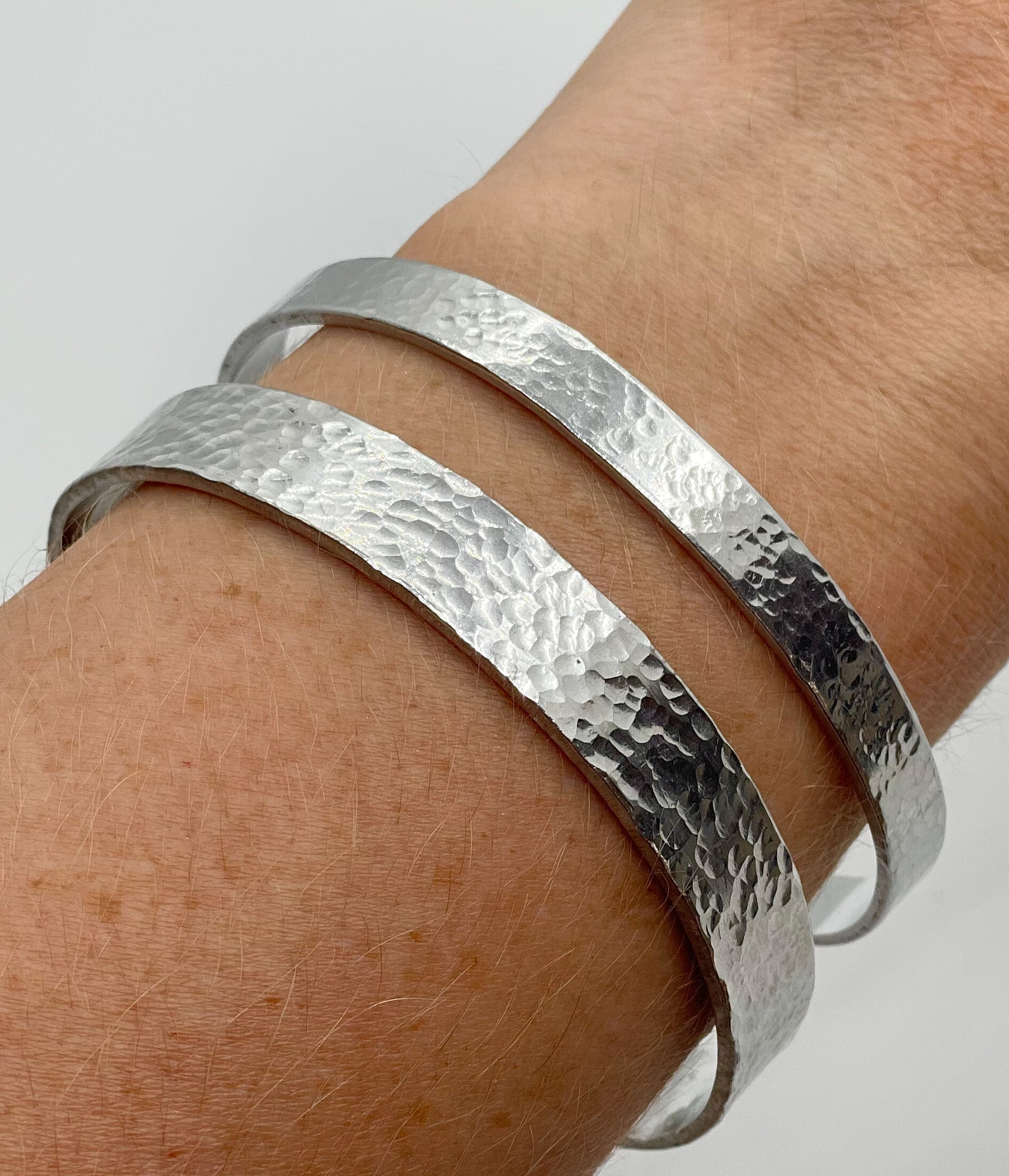 Hammered Bangle - Slim and Chunky