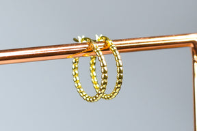 Classic Bead Hoops in gold